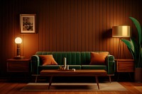 A retro living room architecture furniture lamp. 