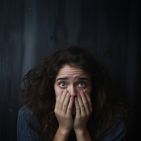 Anxious woman portrait adult photo. 