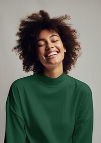 Green long sleeves sweatshirt with design space