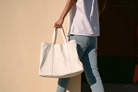 Tote bag handbag white accessories. 