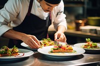 Food plates dish concentration restaurant. AI generated Image by rawpixel.