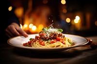 Italion food plate spaghetti pasta. AI generated Image by rawpixel.