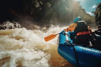 Rafting recreation lifejacket adventure. 