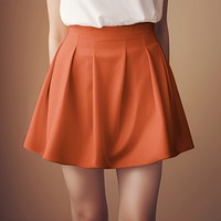 Women's orange miniskirt, casual apparel