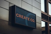 Building wall mockup, billboard sign psd