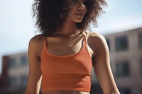 Orange spaghetti top, women's summer fashion