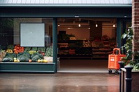 Sign supermarket plant food. 