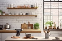 Kitchen shelf sink wall. AI generated Image by rawpixel.