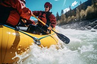 Rafting recreation lifejacket adventure. 