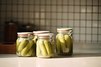 Pickles jar table vegetable container. 