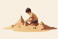 Sand sandcastle creativity crouching. AI generated Image by rawpixel.