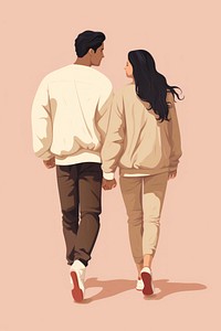 Teen age couple walking adult togetherness. AI generated Image by rawpixel.