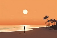 Beach landscape outdoors sunset. AI generated Image by rawpixel.