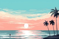 Beach scene outdoors horizon nature. AI generated Image by rawpixel.