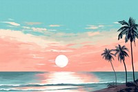 Beach scene outdoors horizon nature. AI generated Image by rawpixel.