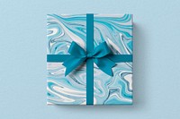 Blue gift box mockup psd
