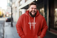 plus-size sweatshirt mockup, street fashion psd