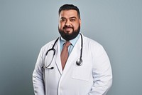 Plus size muslim male doctor smiling adult stethoscope. AI generated Image by rawpixel.
