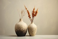 Abstract vases flower plant arrangement.