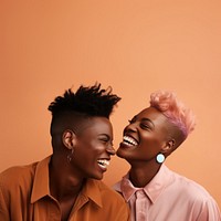Black gay couple laughing adult happy. AI generated Image by rawpixel.