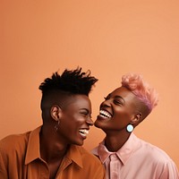 Black gay couple laughing adult happy. 