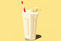 Banana smoothie drink milkshake beverage. AI generated Image by rawpixel.