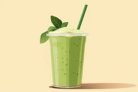 Green smoothie drink milkshake beverage. 