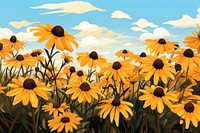 Black Eyed Susan flowers backgrounds sunflower outdoors. AI generated Image by rawpixel.