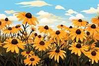 Black Eyed Susan flowers backgrounds sunflower outdoors. 