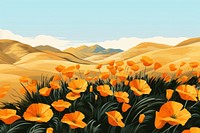 California Poppies landscape outdoors nature. 