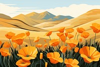 California Poppies landscape outdoors nature. AI generated Image by rawpixel.