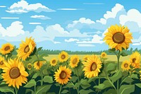 Sunflowers landscape field agriculture. AI generated Image by rawpixel.