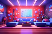Party room architecture furniture. AI generated Image by rawpixel.