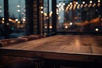 Table wood restaurant furniture. AI generated Image by rawpixel.