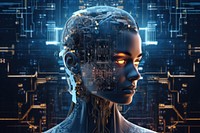 Futuristic robot adult human. AI generated Image by rawpixel.