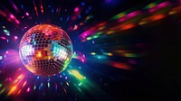 Colorful disco mirror ball nightclub sphere light. 