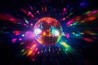 Colorful disco mirror ball nightclub sphere light. 