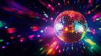 Colorful disco mirror ball nightclub sphere light.