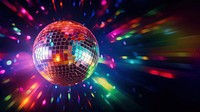 Colorful disco mirror ball nightclub sphere light. 