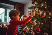 Christmas child tree boy. 