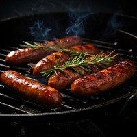 Grilled sausages grilling food cooking. AI generated Image by rawpixel.