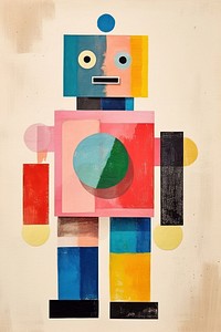 Robot art abstract painting.