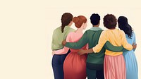 Five diverse people adult back togetherness. AI generated Image by rawpixel.