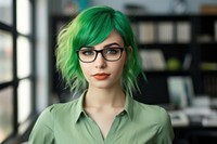Glasses office adult green. AI generated Image by rawpixel.