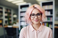 Adult glasses smile woman. 