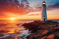 Lighthouse architecture outdoors horizon. AI generated Image by rawpixel.