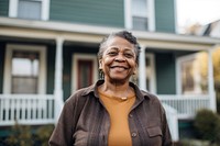 Smiling african american woman standing portrait adult. 