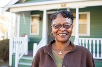 Smiling african american woman architecture portrait building. 