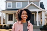 Smiling african american woman standing house adult. AI generated Image by rawpixel.