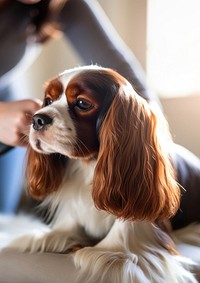 Dog grooming spaniel animal mammal. 